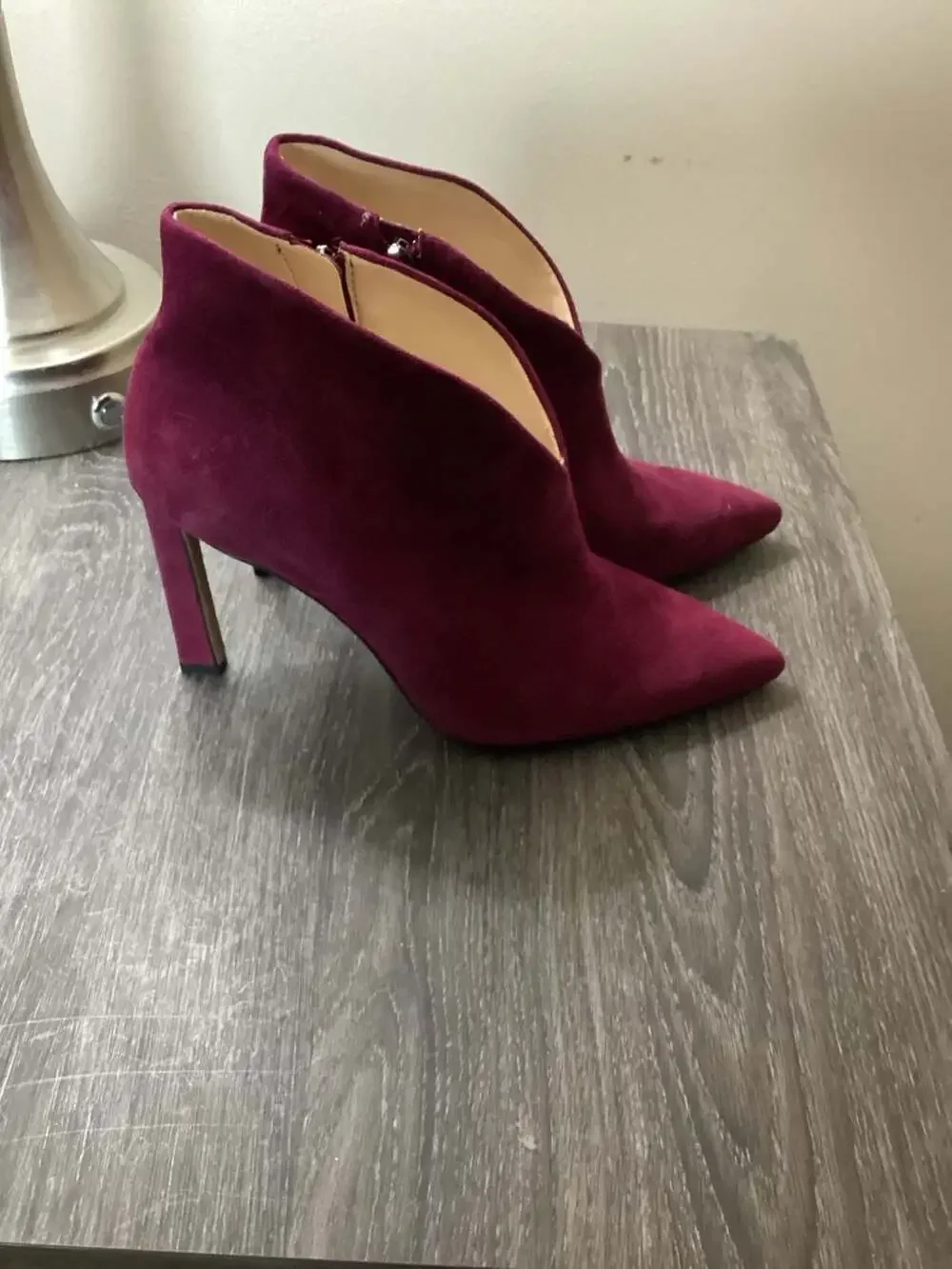 Vince Camuto Sestrind Pointed Toe Suede Deep Berry Booties